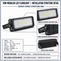 Projecteur LED extérieur, lampe de sécurité pour parking, entrepôt, chantier