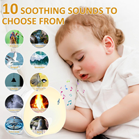 Machine à bruit blanc portable pour bébé avec veilleuse, 7 lumières colorées, 10 sons apaisants, contrôle du volume, minuterie, pour bébés