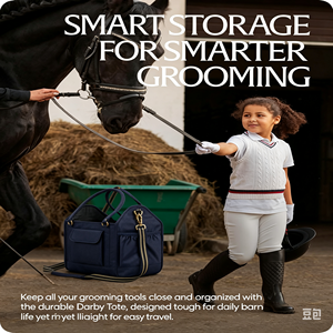 Custom Durable Pet Horse Grooming Brush <b>Kits</b> <b>Tool</b> <b>Bags</b> Equine Cleaning <b>Tool</b> Organizer Horse Grooming <b>Bag</b> with Shoulder Strap - Product Image 4