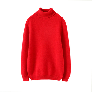 Vente en gros de chandails en pure laine pour enfants en automne et en hiver <span class=keywords><strong>pull</strong></span> à col haut pour garçons tricots épaissis pour filles bas haut - Product Image 1