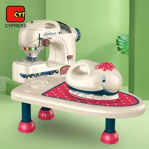 Mini máquina de costura para meninas, conjunto de brinquedos, máquina de costura, equipamento doméstico para crianças