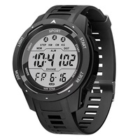 Jam Tangan Sport Pria Digital Tali Plastik Fashion Grosir, Jam Tangan Kronograf LED Mewah untuk Pria, Set Hadiah Perhiasan