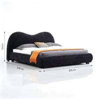 Lit de luxe minimaliste et confortable, taille King & Queen, avec cadre en bois de pin recouvert de velours, capitonné, écologique et durable, mobilier d'hôtel