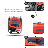Générateur à essence à onduleur 220V 4,7KW portable avec affichage numérique, source d'alimentation de secours d'urgence, direct usine