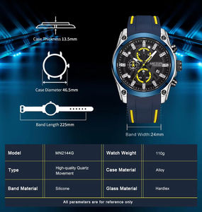 Reloj de Pulsera MEGIR 2144, Deportivo, Retro, de Lujo, con Caja de Aleación y Correa de Silicona, Estilo Ejecutivo, Analógico, Resistente al Agua - Product Image 5