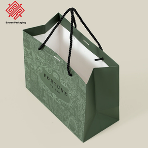 Baoren Envío Inmediato Estilo Ins Regalo Verde Oscuro Souvenir Ecológico Reutilizable Bolsa de Papel de Lujo para Compras con Asa de Cinta para Velas y Manualidades - Product Image 2