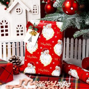 Red Christmas <b>Wrapping</b> <b>Paper</b> Roll Santa Claus Design Double Side 46.8 Square Feet Gift Craft Recyclable - Product Image 6