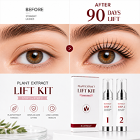 Kit de rehaussement de cils et de lamination des sourcils 2-en-1, solution permanente à froid, base de cystéamine, sans colle, végétalien, coréen, pour rehaussement fréquent des cils et lifting des sourcils