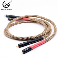 Audiophille Câble Aux Cord Wire YIVO XSSH Amplificateur CD Plaqué OFC Argent 2 Core 2RCA vers 2RCA Jack HIFI Lignes de Signal Câble Audio