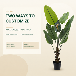 Arbre <span class=keywords><strong>bananier</strong></span> artificiel de 140 cm, plante en PE à feuilles persistantes, pot en plastique fait main, décoration intérieure pour mariage et remise de diplôme - Product Image 1