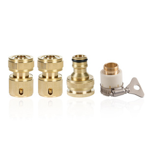Conector de agua de latón de 1/2 pulgada, adaptador de grifo de conexión rápida para mangueras de plomería - Product Image 2