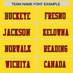 Camiseta de Fútbol Americano Personalizada en Dos Tonos con Corte en el Hombro, Color Rojo Dorado - Product Image 3