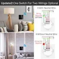 Interrupteur mural intelligent ZigBee sans fil neutre avec condensateur Tuya, norme UE/Royaume-Uni, 1/2/3/4 gangs, compatible Google Home et Alexa