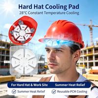 28 ℃   Coussin de refroidissement pour casque PCM, insert réutilisable pour casque de chantier, cyclisme, soulagement de la chaleur pour les travailleurs de la construction, de la pêche et de plein air