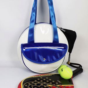 Sac à dos de pickleball BSCI, sac à bandoulière pour raquette de padel en cuir PU personnalisé, forme ronde, sac fourre-tout pour pickleball - Product Image 2