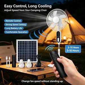Coffret Cadeau Exclusif pour Membres : Ventilateur de Sol à Recharge Solaire, Ventilateur Solaire d'Extérieur, Ventilateur de Table Solaire avec Boîte Colorée - Product Image 1