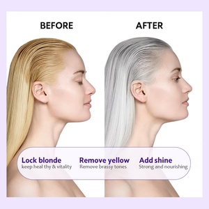 Shampooing violet bio de qualité salon pour cheveux blonds, anti-jaunissement, pour cheveux argentés - Product Image 4