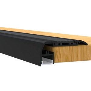 Perfil de aluminio en T para escalones con luz <span class=keywords><strong>LED</strong></span> negra, decoración de escaleras con superficie anodizada |   Soldadura, Doblado y Corte - Product Image 1