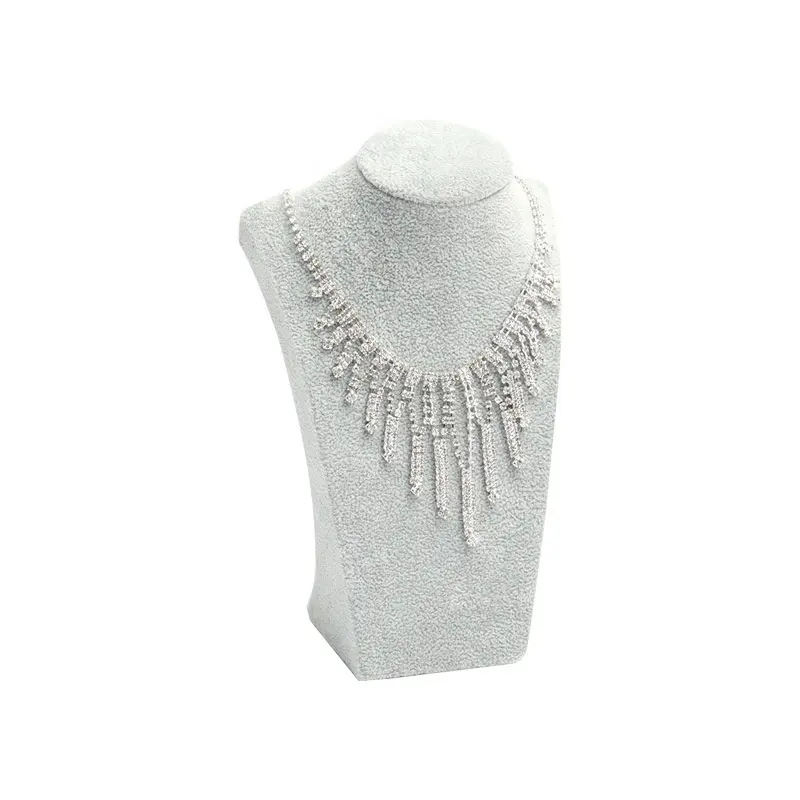 Nova figura de exibição de joias de pelúcia flor de gelo colar de pescoço exibição de joias rack de exibição