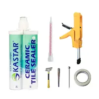 KASTAR Tiles Grout Filler With Applicator Colorfast Waterproof Ceramic Grout Silver Epoxy Grout for Tiles