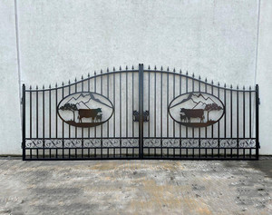 Wrought Iron Cow Entrance <strong>Gates</strong> <strong>14ft</strong> 16ft 20ft Livestock Farm Security <strong>Gate</strong> - Product Image 1