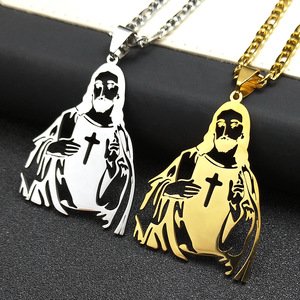 Религиозный католический христианский крест Иисус кулон ожерелье из нержавеющей стали ожерелье для мужчин и женщин - Product Image 2