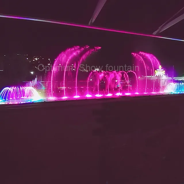 Pola air Sochi Rusia menampilkan air mancur desain Led iluminasi kota resor