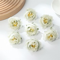 Têtes de roses réalistes de 4,5 cm pour couronnes DIY, fournitures d'artisanat, fleurs artificielles pour l'art du thé et décorations de mariage