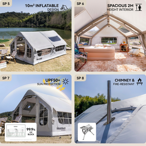 Outdoor Luxury Oxford Four Season Single Layer Automatic Inflatable <b>Tent</b> Camping Portable 6-8 Person <b>2</b> <b>Rooms</b> 1 Hall Waterproof P - Product Image 5