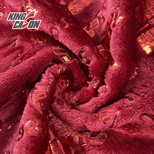 KINGCASON Fabric Supplier 100 Polyester Soft Comfortable Monogram Foil Stamping Flannel Fleece Fabric for Home Textiles - Product Image 1