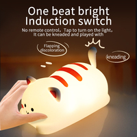 Lampe tactile intelligente en silicone pour chambre d'enfant Design mignon de chat Usine Oeil de protection Mini taille Veilleuse Batterie