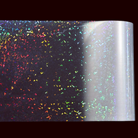 330mm*200m Film Laminasi Panas Transparan PET BOPP Hologram 3D Lembut, Efek Kaca Pecah, Transparansi Holografik