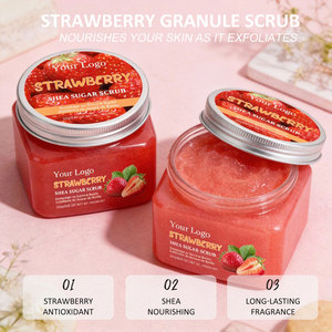 Gommage corporel au sucre et à la fraise, naturel, personnalisé, pour une <span class=keywords><strong>peau</strong></span> lisse, douce, éclaircissante et blanchissante, marque privée - Product Image 2