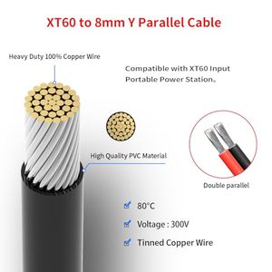 大江OEM定制XT60分路器电缆XT60母对2母7909兼容便携式电站线束 - Product Image 4