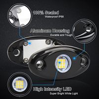 Lampu Batu OVOVS 9 LED, Lampu Batu Putih Murni untuk Truk, Mobil Pikap, Mobil, ATV, UTV, SUV, Sepeda Motor, Perahu