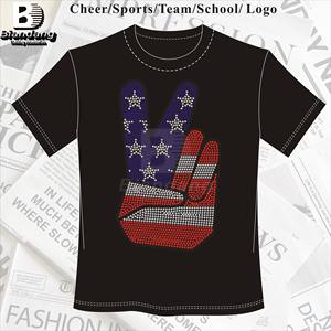 ใหม่ความรักคริสตัล AB พลอยเทียมดีไซน์การถ่ายโอนที่กำหนดเองได้วันอิสระลอกลายด้วยพลอยเทียมสำหรับเสื้อผ้าผู้หญิง - Product Image 6