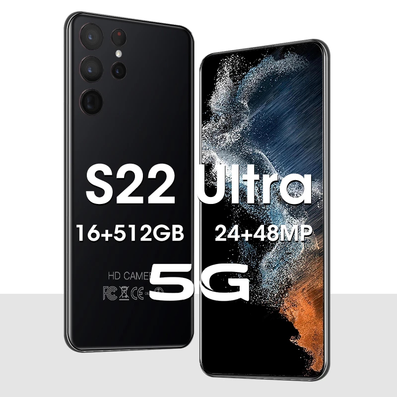 Оригинальный разблокированный смартфон S22 Ultra Dual Sim, мобильные телефоны, 16 ГБ + 512 ГБ, 6,8-дюймовый HD, сотовый телефон 4G, 5G, глобальная версия