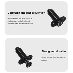 अपार्टमेंट लिविंग रूम के लिए फर्नीचर के लिए पुश-टू-ओपन चुंबकीय डोर लैच के साथ आधुनिक काले प्लास्टिक की छूट वाली अलमारी कैबिनेट - Product Image 5