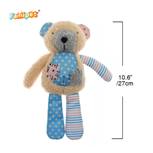 Famipet üretici renkli yama hayvan koleksiyonu dolması yumuşak gıcırtılı köpek oyuncak peluş oyuncak hayvan - Product Image 4