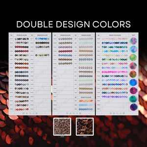 Doppeltes <span class=keywords><strong>Design</strong></span> D-Farben (60+ Optionen) Paillettenband für Hochgeschwindigkeits-Mehrkopf-Stickmaschinen |   1,5 mm, 18 mm |   Pailletten - Product Image 5