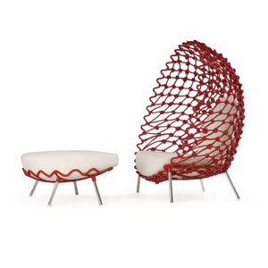 Drôle luxe Loisirs Patio jardin arbre plafond porche <span class=keywords><strong>corde</strong></span> rouge cordon <span class=keywords><strong>noeud</strong></span> suspendu balançoire oeuf chaise - Product Image 2