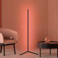 Lampadaire LED créatif nordique à changement de couleur, design moderne pour la maison, la chambre, l'hôtel - Lampe d'angle verticale sur trépied avec éclairage fantaisie