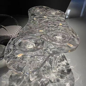 Table à thé en cristal époxy Transparent glacier liquide cascade table table à manger arche villa meubles de salon - Product Image 2