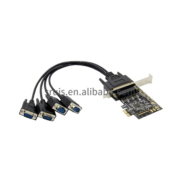 PCIE to 4 Serial Port RS232 Adapter Card AX99100 Multi-serial Port Desktop Computer Expansion Card