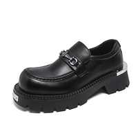 Chaussures de travail et de sécurité Oxford pour hommes, style uniforme, à enfiler, en microfibre, pour l'extérieur, mode, rehaussantes, plateforme