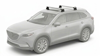 SUNSINGRACK Barre transversale de toit en alliage d'aluminium haute capacité de charge 100 kg+ Argent+Noir Modèle 8155 pour CX-9 SUV 4x4