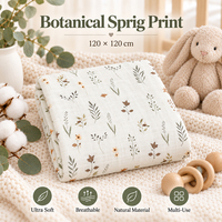 Couverture pour bébé portable en coton hypoallergénique 120*120 CM, couverture de réception douce pour nouveau-né, pour garçons et filles