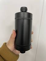 Filtre à eau de douche en alliage d'aluminium et charbon actif, noir et argent, 15 étapes, élimination du chlore, avec filetage BSP 1/2 pouce