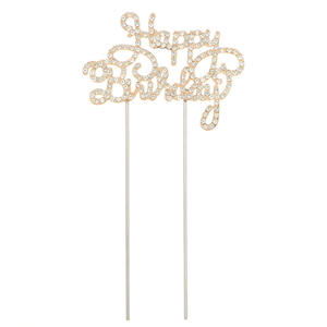 Venta al por mayor <span class=keywords><strong>precio</strong></span> <span class=keywords><strong>de</strong></span> fábrica princesa <span class=keywords><strong>pastel</strong></span> <span class=keywords><strong>de</strong></span> cumpleaños decoración Rhinestone Feliz cumpleaños <span class=keywords><strong>pastel</strong></span> superior - Product Image 3