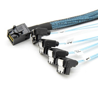 Cable Serial para Controlador RAID de Placa Base de Servidor, HD8643 a 4SATA Mini SAS de 90 Grados con Cobre Libre de Oxígeno